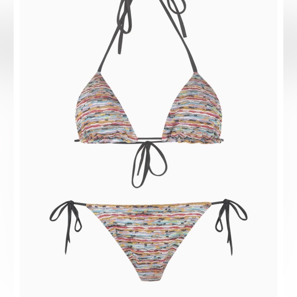 Missoni Multicolor Knit Triangle String Bikini Bottom Only